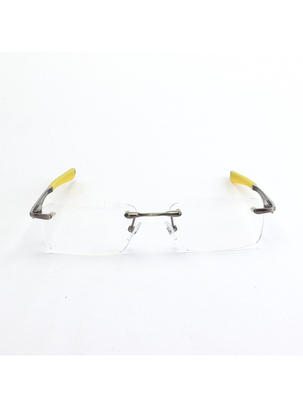 Armação de Óculos Flutuante Sem Aro Wingfold Grafite e Amarelo